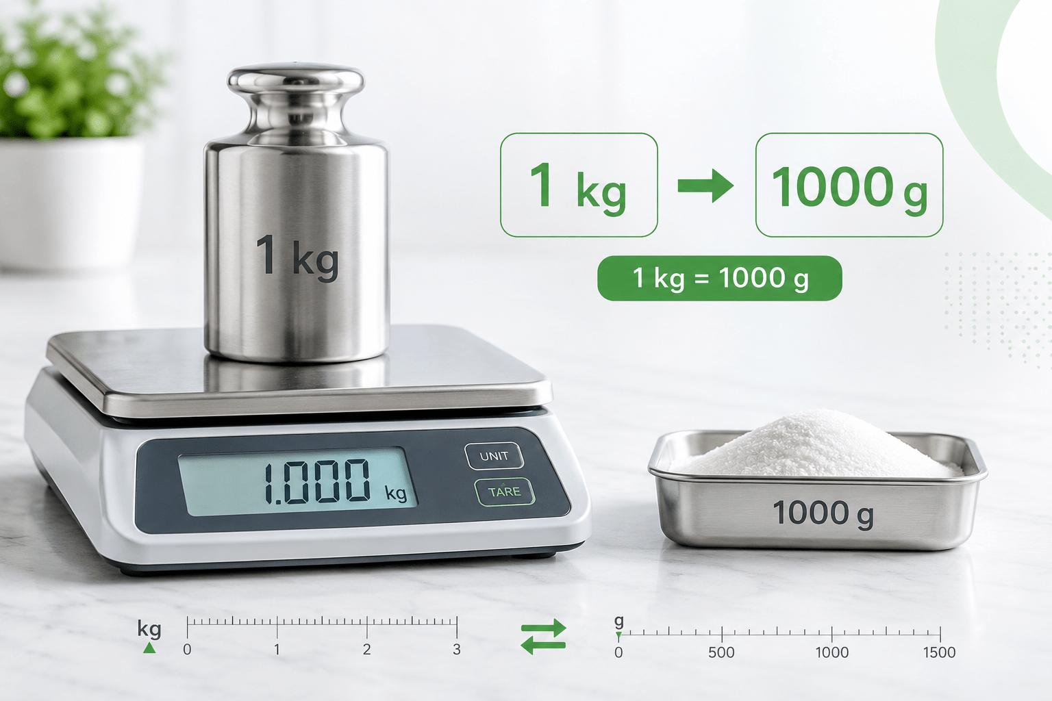 convert kg to grams