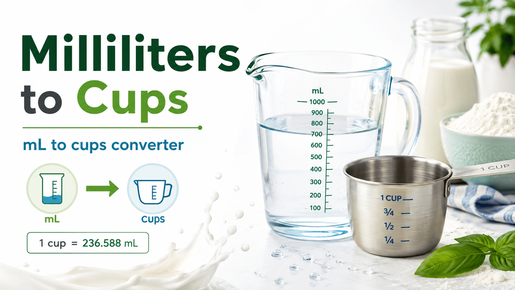 milliliters to cups