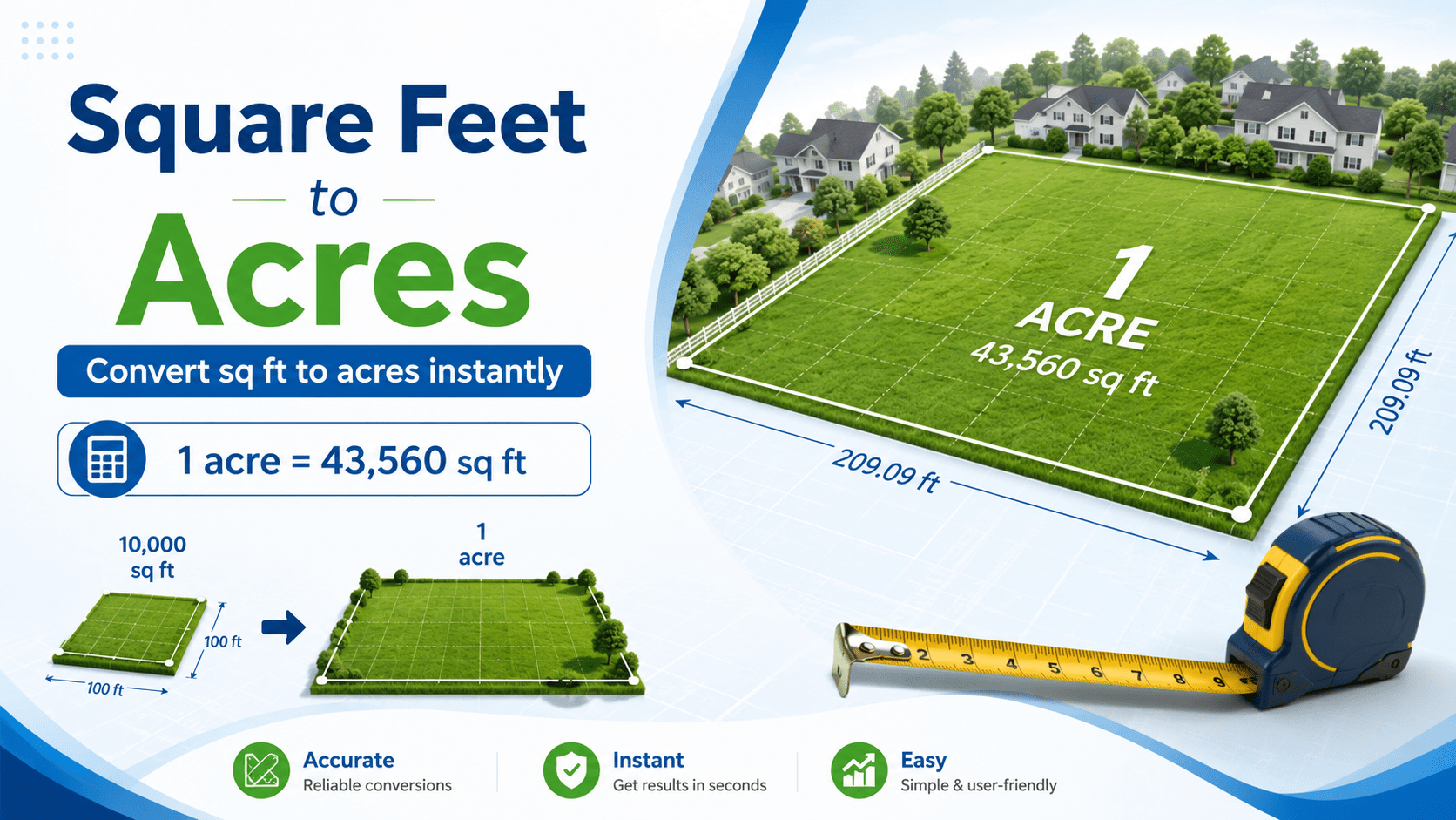 square feet to acres