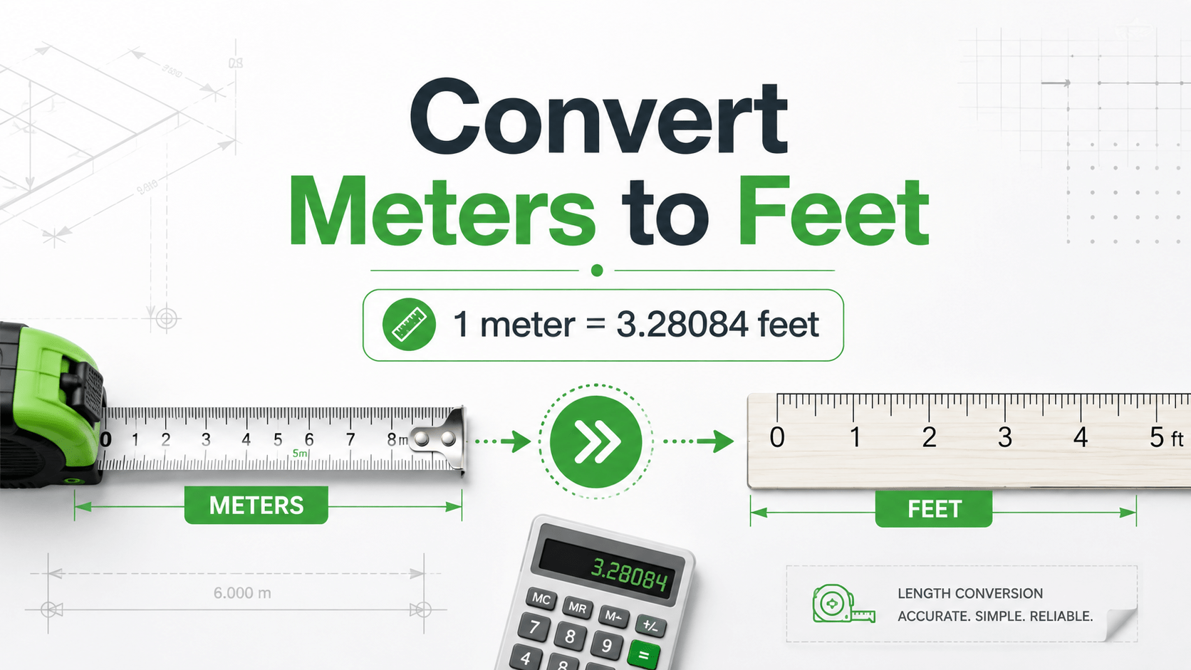 convert meters to feet