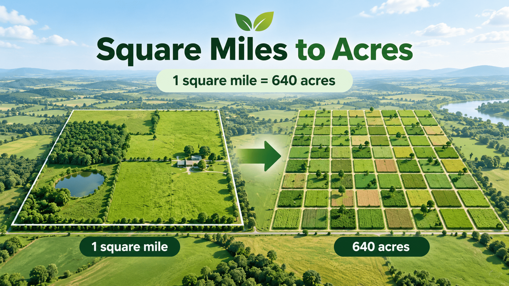 square miles to acres